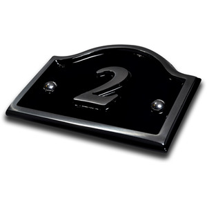 Aluminium Bridge House Number 2 - Black by The House Nameplate Company
