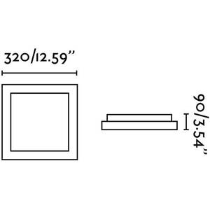 Tola 2 Light Square Bathroom Flush Ceiling - Aluminium