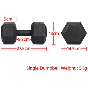 Set of 2 Dumbbells for Strength Training Aerobic - Black / 10kg by Yaheetech