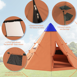 Outsunny 6 Men Tipi Tent by Outsunny