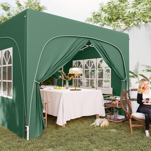 Outsunny 3 x 3(m) Pop Up Gazebo with Sides, UPF50 - Dark Green by Outsunny