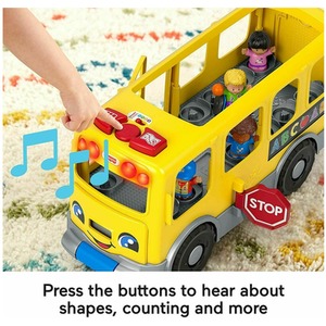 Little People Big Yellow School Bus Musical Pull Toy - Yellow by Fisher Price