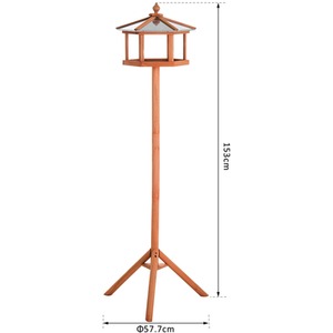 PawHut Wooden Bird Table Garden Feeding Station for Outdoor Use - Natural by Pawhut