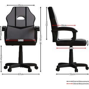 Comet Racing Gaming Chair - Grey by Vida Designs