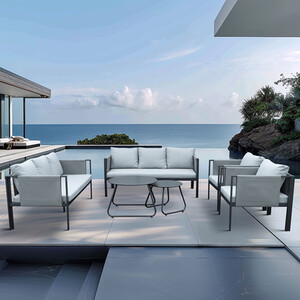 8 Seater Sicily Sofa Set - Grey