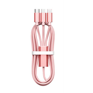 All-In-One USB Fast Charging Braided Cable - Rose Gold