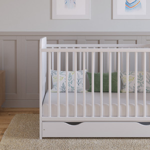 Levi Cot Bed With Drawer And Mattress - Anthracite/Pine by Love For Sleep