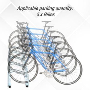 HOMCOM Bike Stand Parking Rack 2022 - Silver / 145L x 33W x 27H cm by HOMCOM