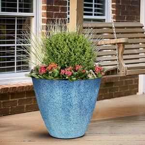 Set of 2 Glazed Effect Savannah Planters - Ocean Blue