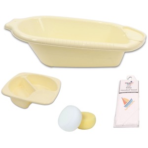 Yellow Mini Bathing Bundle - Yellow with Boat Towel by Junior Joy