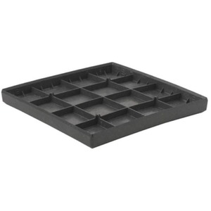 Square Stomp Stone Grey Slate Stepping Stone Recycled Rubber 30cm - Graphite / 1 by Primeur