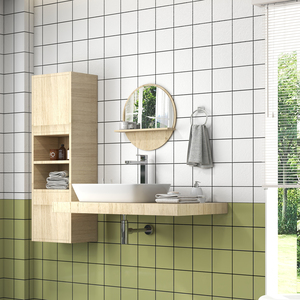 kleankin Round Bathroom Mirror with Shelf Wall Mounted Makeup Mirror by kleankin