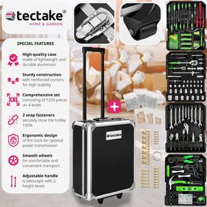 Tool Box Trolley 1200 Pcs - Black by tectake