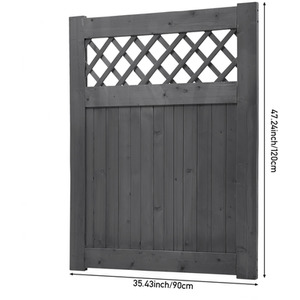 Wooden Garden Gate with Diamond Lattice - Grey / 90cm / 120cm by lifeideas