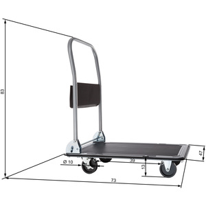 Folding Trolley with Brakes - Black / 73cm by tectake