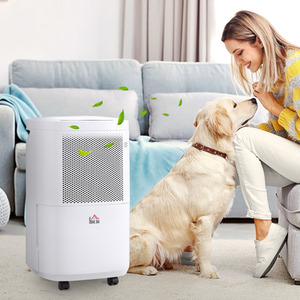 HOMCOM Portable Dehumidifier with WiFi Smart App Control - White, Black by HOMCOM