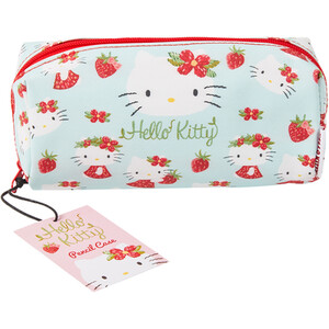 Strawberry Hello Kitty PU Pencil Case - Blue by Hello Kitty