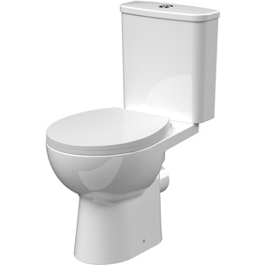 Curved Rimless Toilet Pan, Cistern and Soft Close Seat - White by Balterley