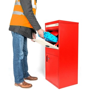 SMART PARCEL BOX - Large Front Rear Access Parcel and Postage Drop Box - Red by SMART PARCEL BOX