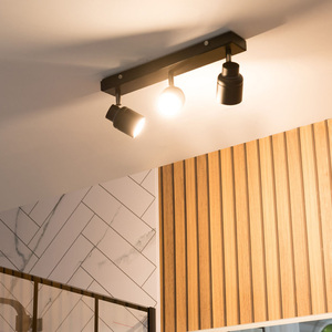 Benton 3 Way Bar Bathroom Spotlight Black - Black by ValueLights