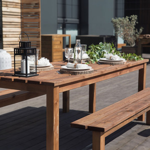 Banket 6 Seater Wooden Dining Set - Brown by Cerland