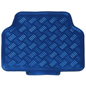 Titan Metallic Universal Rubber Backed Car Mat 4 Piece Set - Blue by JVL