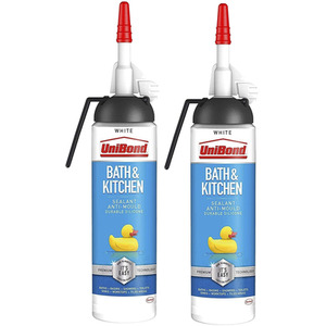 UniBond Mould Resistant Bath and Kitchen Silicone Sealant White, 104g - Buy 2 / 500g by UniBond