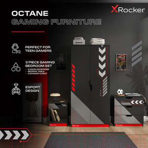 X Rocker Octane Furniture Set - Black / Red by X Rocker