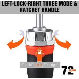 Multi Bit Screwdriver Set with Ratchet - Orange