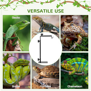 Reptile Lamp Stand with Hook Hanging Base - Black by PawHut