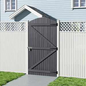 Wooden Arch Garden Gate - Grey / 90cm / 180cm by lifeideas