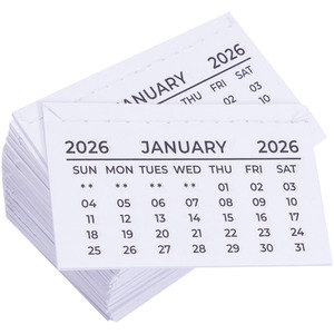 50 Pack 2026 Monthly Calendar Tear Off Tab Pads - White by Evelay Ltd