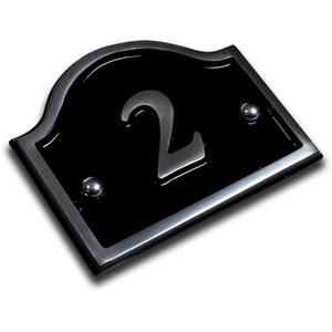 Aluminium Bridge House Number 2 - Black by The House Nameplate Company