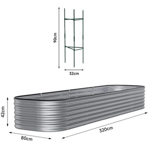 Silver Galvanized Steel Oval Raised Garden Bed by Livingandhome