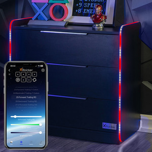 X Rocker Electra Chest of 3 Drawer Chest with App Controlled LED - BLACK by X Rocker