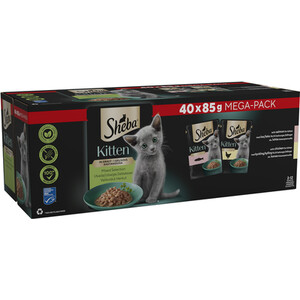 Sheba Mixed Selection Kitten Food Pouches in Gravy - 40 by Sheba