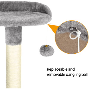 Cat Tree with Sisal Scratching Post - Light Grey by Yaheetech