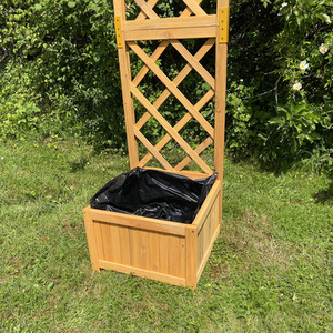 Wooden Garden Planter with Trellis - Tan / 2 by Selections