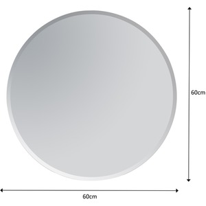 Fitzrovia Wall Mounted Round Frameless Bathroom Mirror 60cm Diameter - Glass / 60cm by Showerdrape