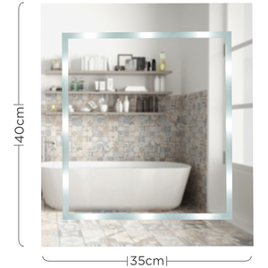 Battery Operated IP44 Rated Bathroom Mirror with Integrated LED Lights - Silver by ValueLights