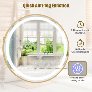 Bathroom Mirror Makeup Mirror - Gold by Costway