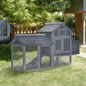 Pawhut Small Animal Hutch Nesting Box with Outdoor Run by Pawhut