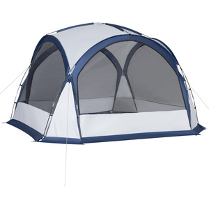 Outsunny Dome Tent for 6-8 Person Tent with 4 Zipped Mesh Doors - White, Blue by Outsunny