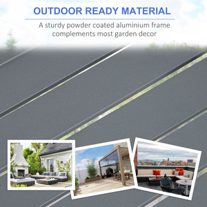 Outsunny 6pcs Aluminium Garden Furniture Set with Fire Pit Table - Grey by Outsunny