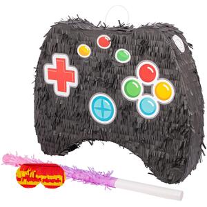Game Controller Pinata Set with Stick Blindfold - Pink by Fax Potato