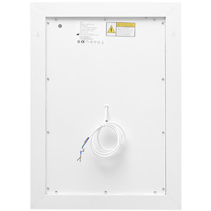 Aluminum Rounding LED Bathroom Mirror with Clock Fog Free - White by Livingandhome