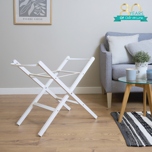 Wooden Folding Moses Basket Stand - White by Clair de Lune