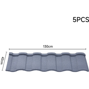 5PCS Galvanized Asphalt Shingles Roofing Sheets - Ink Grey / 130cm by Livingandhome