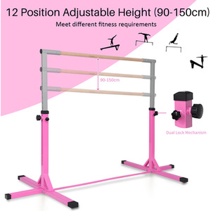 Kids Junior Gymnastics Training Bar - Pink by Costway