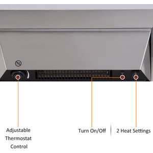 HOMCOM Modern Electric Fireplace 1 and 2KW LED Heater - Silver by HOMCOM